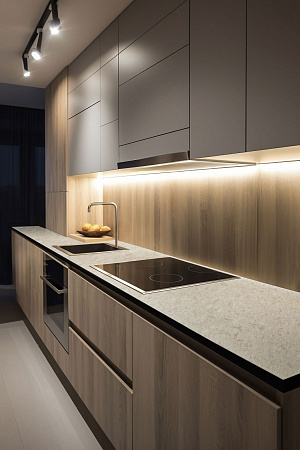 HPL Компакт плита Кедр 6408/PT Терраццо (Питон) 3050 х 1220 х 12 мм. черная основа