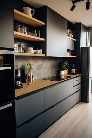 HPL Компакт плита Кедр 5754/RP Сандера (Радиальные Полосы) 3050 х 608 х 12 мм. черная основа