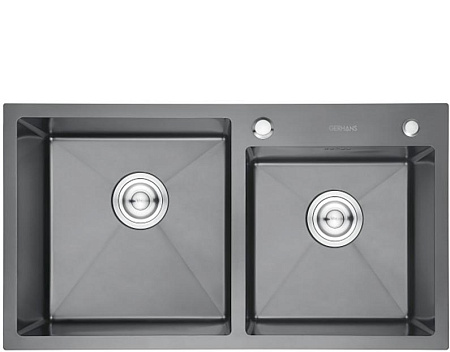 Мойка из нерж.стали Gerhans K37843-S 2 чаши 780*430*220 мм Сталь