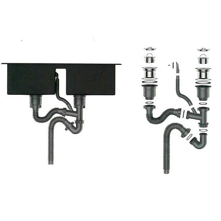 Мойка из нерж.стали Gerhans K37843-S 2 чаши 780*430*220 мм Сталь