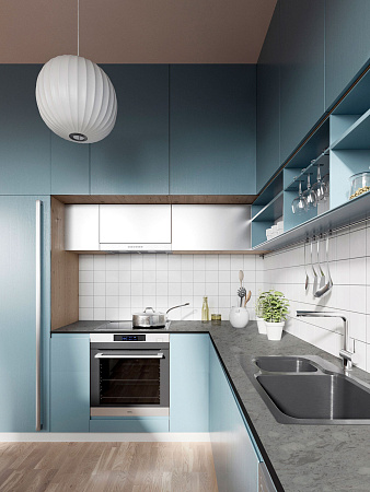 HPL Компакт плита Кедр 6409/PT Терраццо Антик (Питон) 3050 х 1220 х 12 мм. черная основа