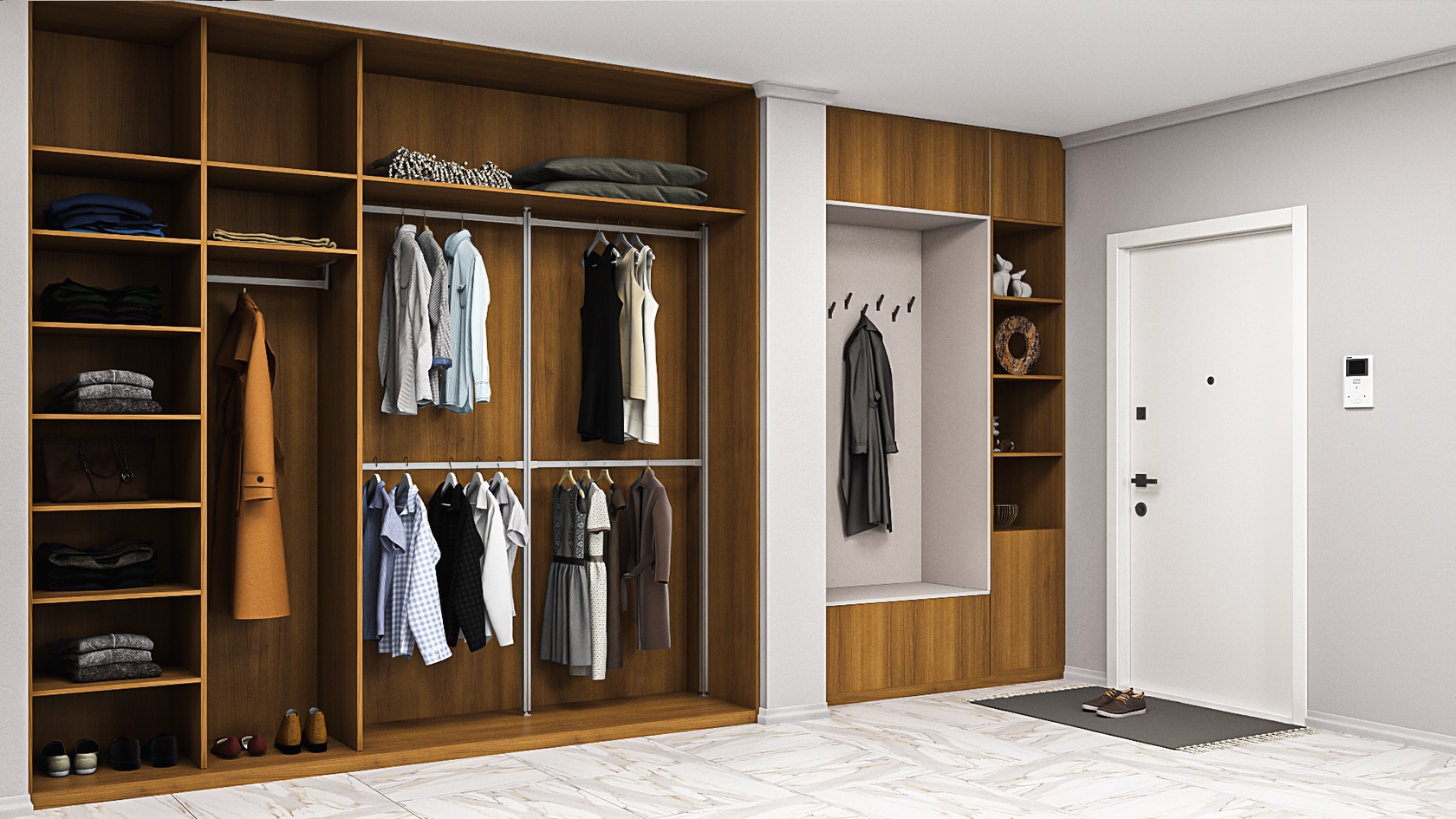 Встроенный шкаф для одежды дизайн