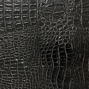 Кожаная панель DECO № 124 Крокодил черный + блески серебро (550 S) 2800х1000х10 мм